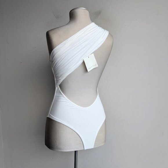 NWT Vici White One-Shoulder Bodysuit - Picture 4 of 11